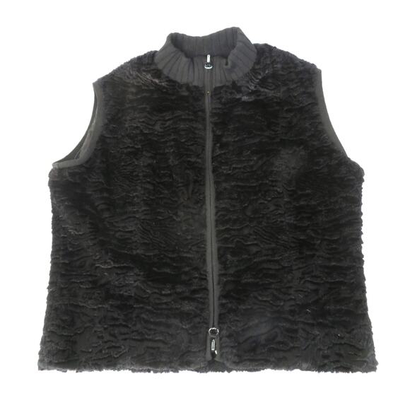 bebe Jackets & Blazers - BEBE Black Faux Fur Cropped Vest Women Sz M